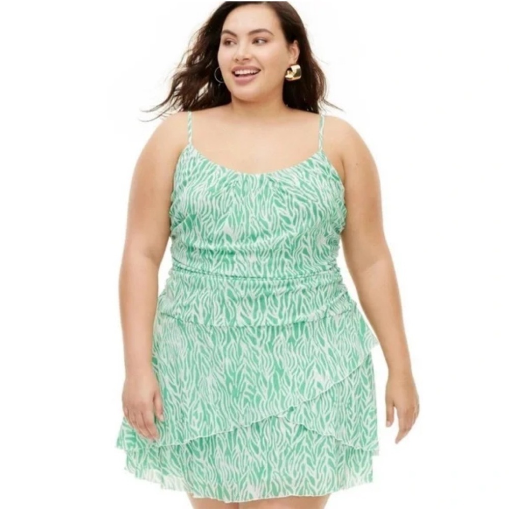 Diane Von Furstenberg x Target Green Mini Dress Strappy Mesh Sea Twig